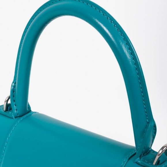 Balenciaga Hourglass Small Leather Bag in Teal - Picture 8 of 13